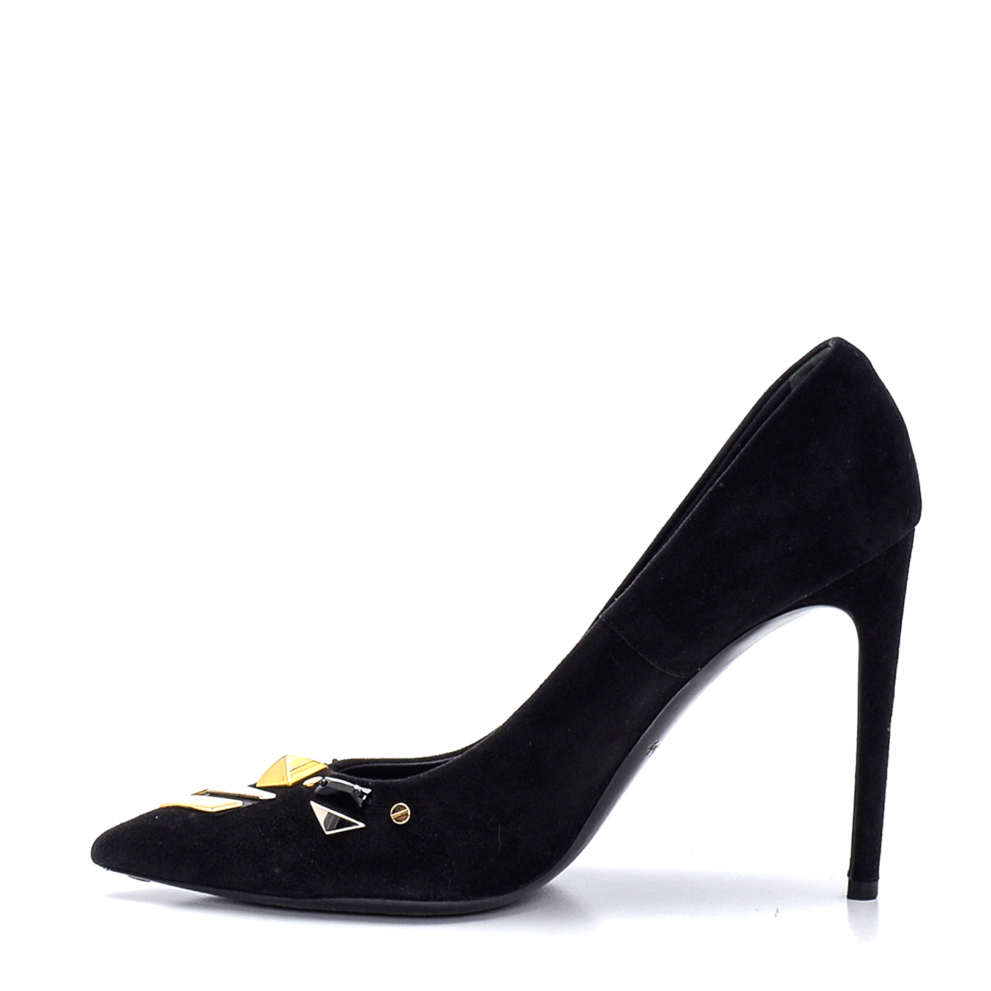 Louis Vuitton - Black Suede Studded Pumps